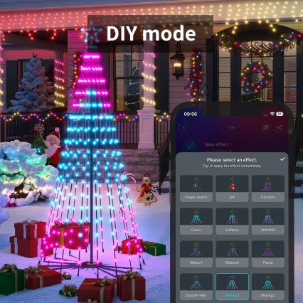 Govee - LED RGBIC Juletræ med stjerne LED/15W/230V IP65 1,8m Matter Wi-Fi