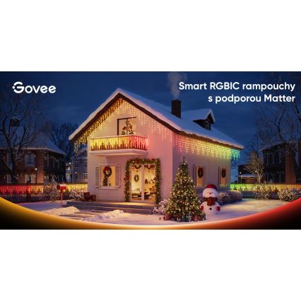Govee - LED RGBIC Udendørs istap-lyskæde 10m Wi-Fi Matter IP65