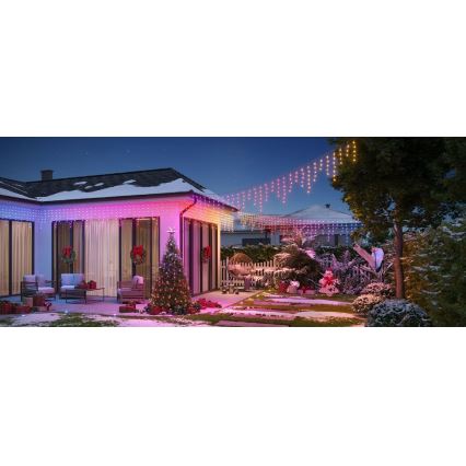 Govee - LED RGBIC Udendørs lyskæde Smart istapper 10m Wi-Fi Matter IP65