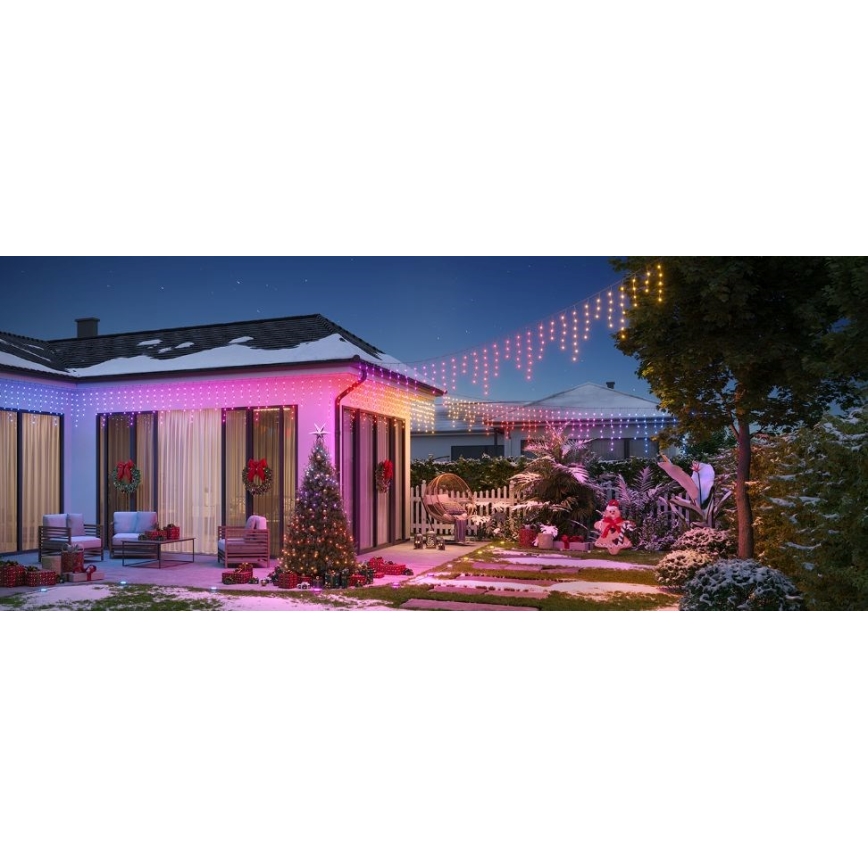 Govee - LED RGBIC Udendørs lyskæde Smart istapper 10m Wi-Fi Matter IP65