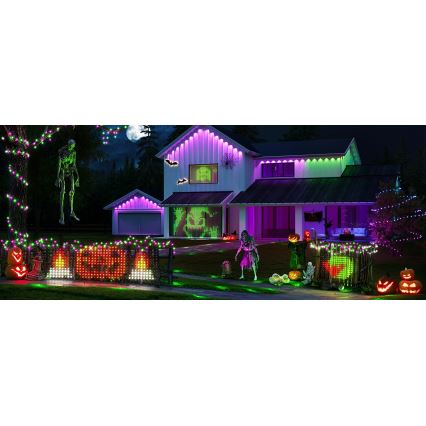 Govee - LED RGBIC Udendørs lysnet 143x85cm Wi-Fi Matter IP65