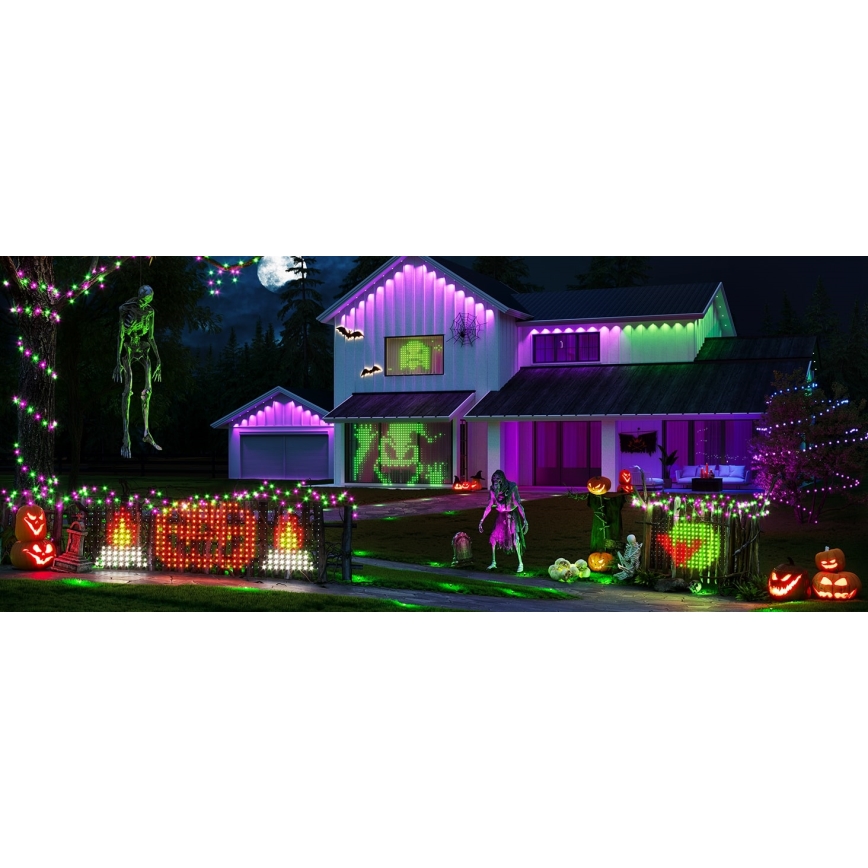 Govee - LED RGBIC Udendørs lysnet 143x85cm Wi-Fi Matter IP65