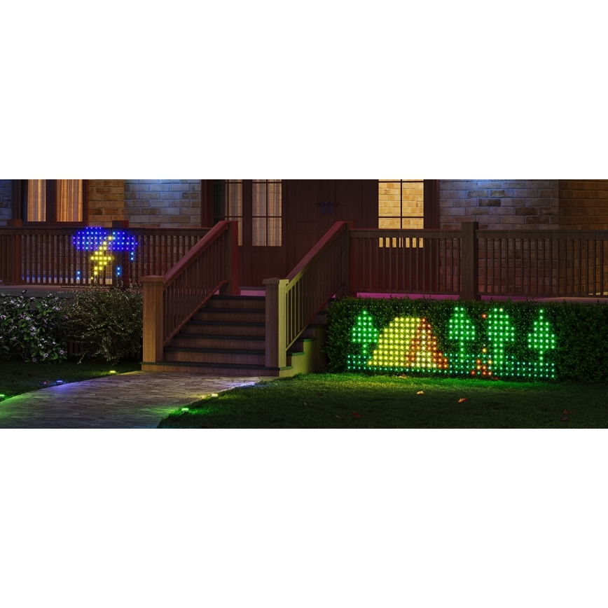 Govee - LED RGBIC Udendørs lysnet 143x85cm Wi-Fi Matter IP65