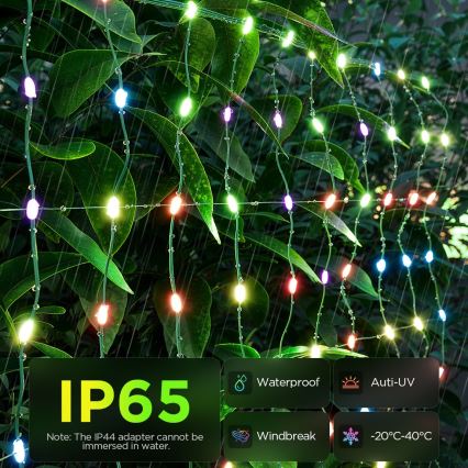 Govee - LED RGBIC Udendørs lysnet 143x85cm Wi-Fi Matter IP65
