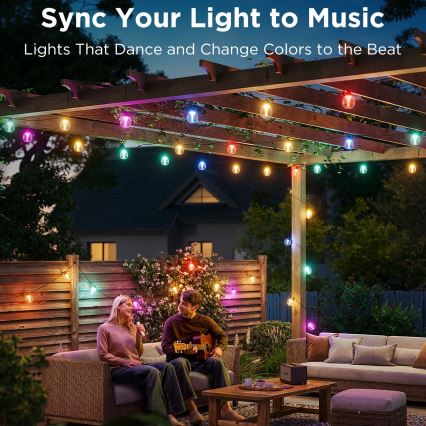 Govee - LED RGBICW Dæmpbar udendørs dekorativ lyskæde LED/24W/230V IP67 2700-6500K Wi-Fi