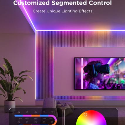 Govee - LED RGBICW Lysbånd dæmpbart COB 3780 dioder 3m Wi-Fi Matter