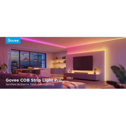 Govee - LED RGBICW Lysbånd dæmpbart COB 3780 dioder 3m Wi-Fi Matter