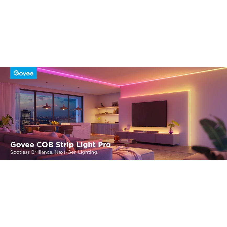 Govee - LED RGBICW Lysbånd dæmpbart COB 3780 dioder 3m Wi-Fi Matter