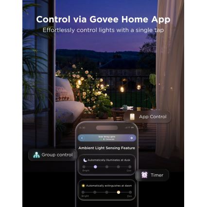 Govee - LED RGBICW solcelledrevet lyskæde 8xLED/6W/5V Wi-Fi Matter IP67