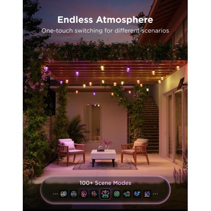 Govee - LED RGBICW solcelledrevet lyskæde 8xLED/6W/5V Wi-Fi Matter IP67
