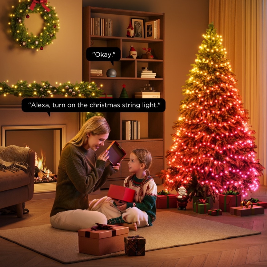 Govee - LED RGBICW Udendørs julekæde 2700-6500K 20m Wi-Fi Matter IP66