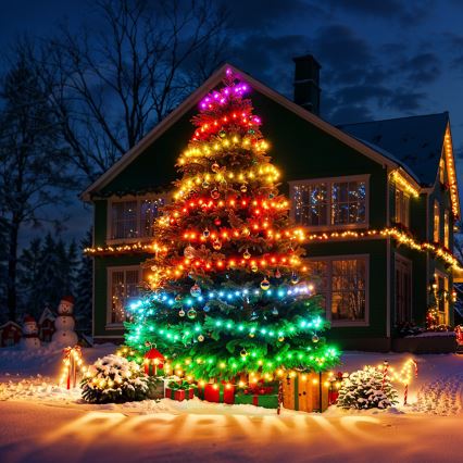 Govee - LED RGBICW Udendørs julelyskæde 2700-6500K 20m Wi-Fi Matter IP65