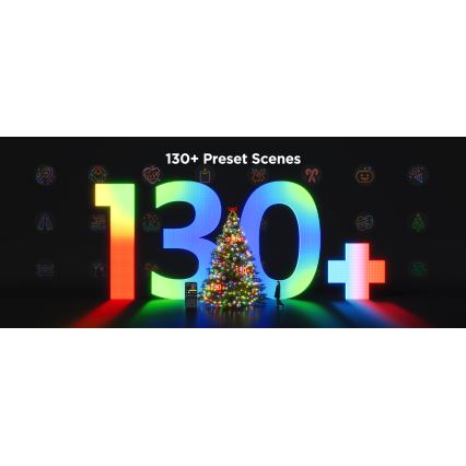 Govee - LED RGBICW Udendørs julelyskæde 2700-6500K 20m Wi-Fi Matter IP65
