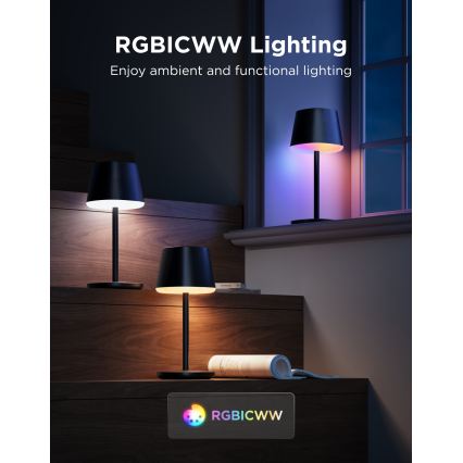 Govee - LED RGBICWW Dæmpbar bordlampe CLASSIC MATTER LED/10W/5V 4800mAh Wi-Fi