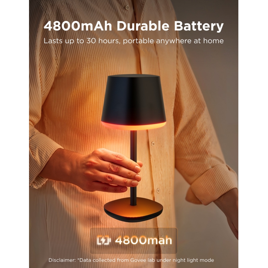 Govee - LED RGBICWW Dæmpbar bordlampe CLASSIC MATTER LED/10W/5V 4800mAh Wi-Fi