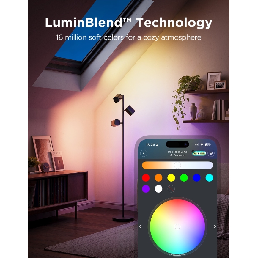 Govee - LED RGBICWW dæmpbar gulvlampe TREE MATTER LED/48W/230V Wi-Fi