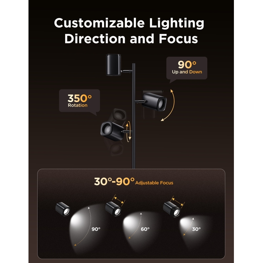 Govee - LED RGBICWW dæmpbar gulvlampe TREE MATTER LED/48W/230V Wi-Fi