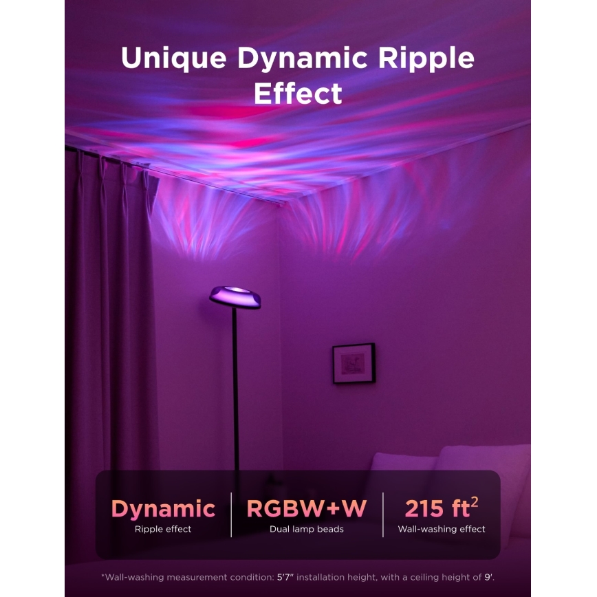 Govee - LED RGBICWW Dæmpbar UPLIGHTER MATTER Gulvlampe LED/24W/230V Wi‑Fi