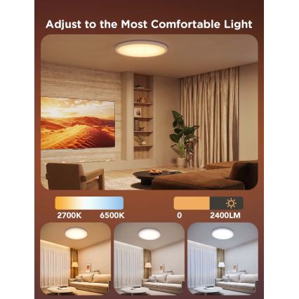 Govee - LED RGBICWW Dæmpbar loftlampe LED/29W/230V Ø 30 cm Matter Wi‑Fi