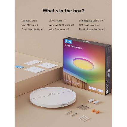 Govee - LED RGBICWW Dæmpbar loftlampe LED/29W/230V Ø 30 cm mat Wi-Fi