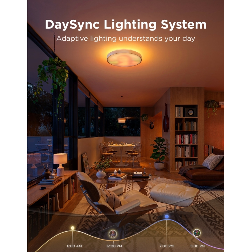 Govee - LED RGBICWW Dæmpbar loftlampe LED/55W/230V Ø 53 cm Matter Wi-Fi