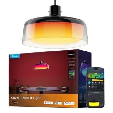 Govee - LED RGBICWW, dæmpbar pendel med wireophæng, LED/21W/230V, Matter, Wi-Fi