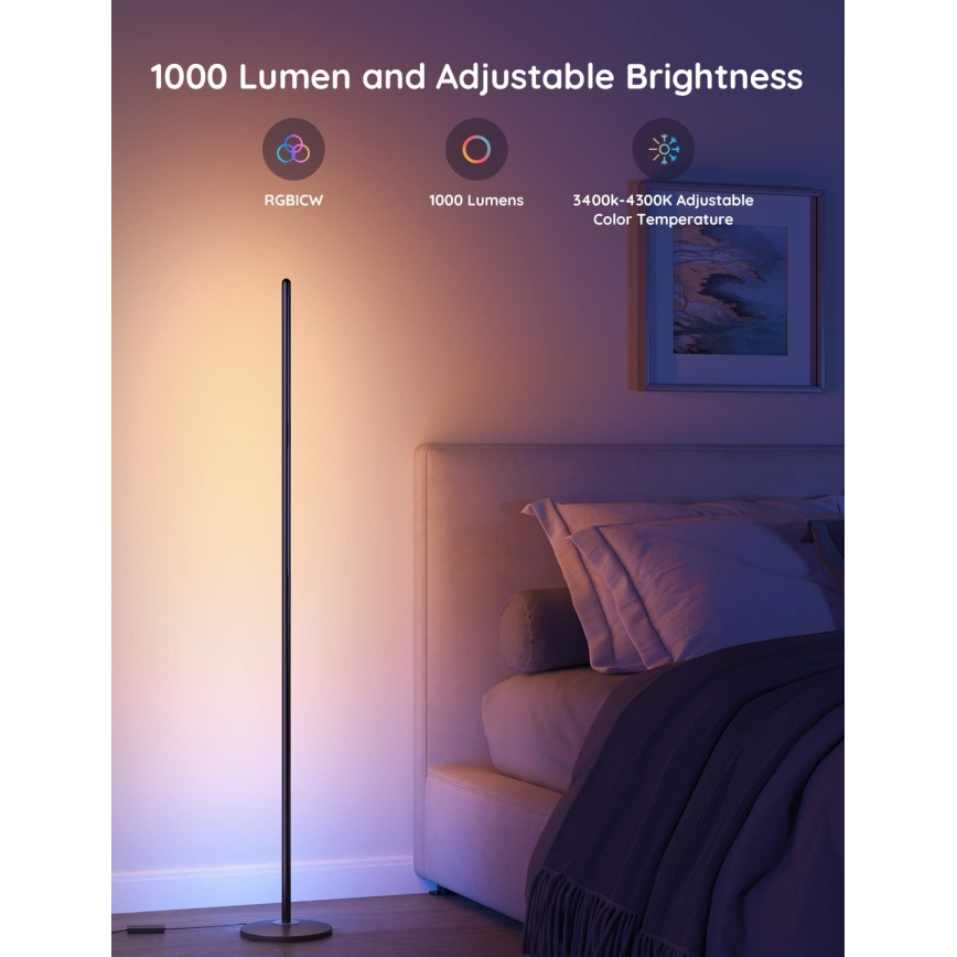 Govee - LED RGBW dæmpbar gulvlampe LITE MATTER LED/24W/230V Wi-Fi