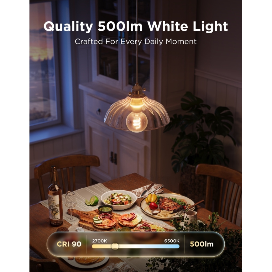 Govee - LED RGBWW dæmpbar pære Smart MATTER G80 E27/5W/230V 2700-6500K Wi-Fi