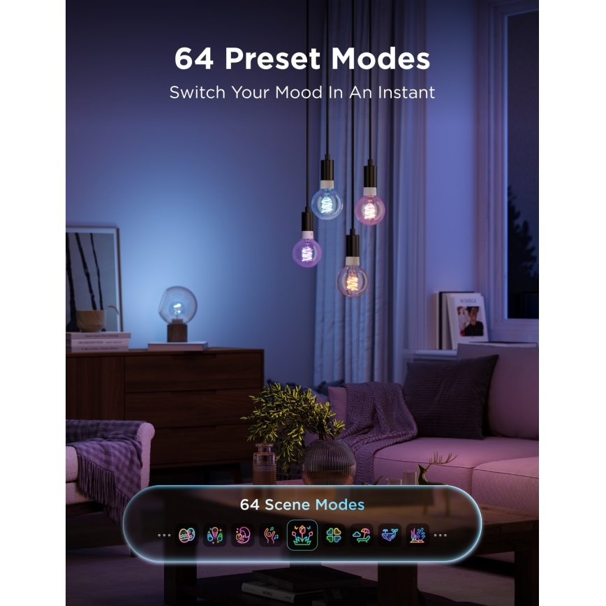 Govee - LED RGBWW dæmpbar pære Smart MATTER G80 E27/5W/230V 2700-6500K Wi-Fi