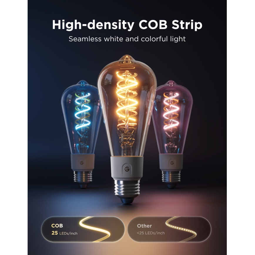 Govee - LED RGBWW dæmpbar pære Smart MATTER ST64 E27/5W/230V 2700-6500K Wi-Fi