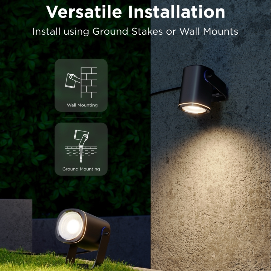 Govee - SÆT 2x LED RGBWW Projektør dæmpbar LED/12W/230V IP67 2700-6500K Wi-Fi