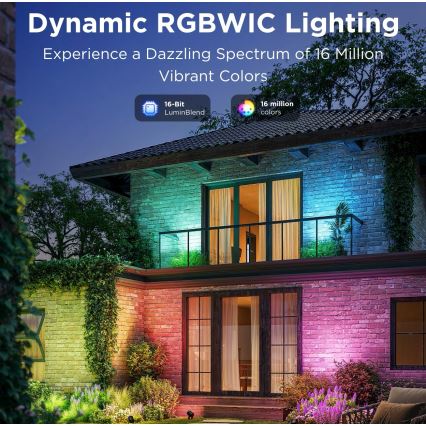 Govee - SÆT 2x LED RGBWW Projektør dæmpbar LED/12W/230V IP67 2700-6500K Wi-Fi