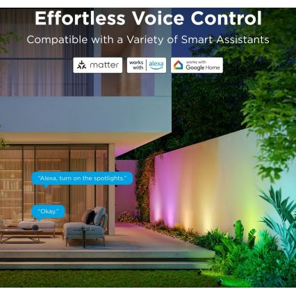 Govee - SÆT 2x LED RGBWW Projektør dæmpbar LED/12W/230V IP67 2700-6500K Wi-Fi