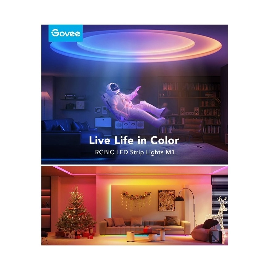 Govee - M1 PRO PREMIUM Smart RGBICW+ LED lysbånd 5m Wi-Fi