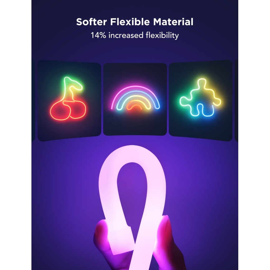 Govee - Neon 2 MATTER fleksibel RGBIC LED-strimmel 3 m med Wi-Fi