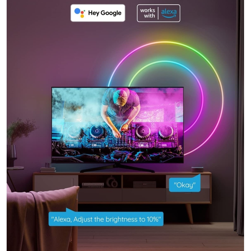 Govee - Neon SMART bøjelig LED lysbånd RGBIC 2m Wi-Fi IP67