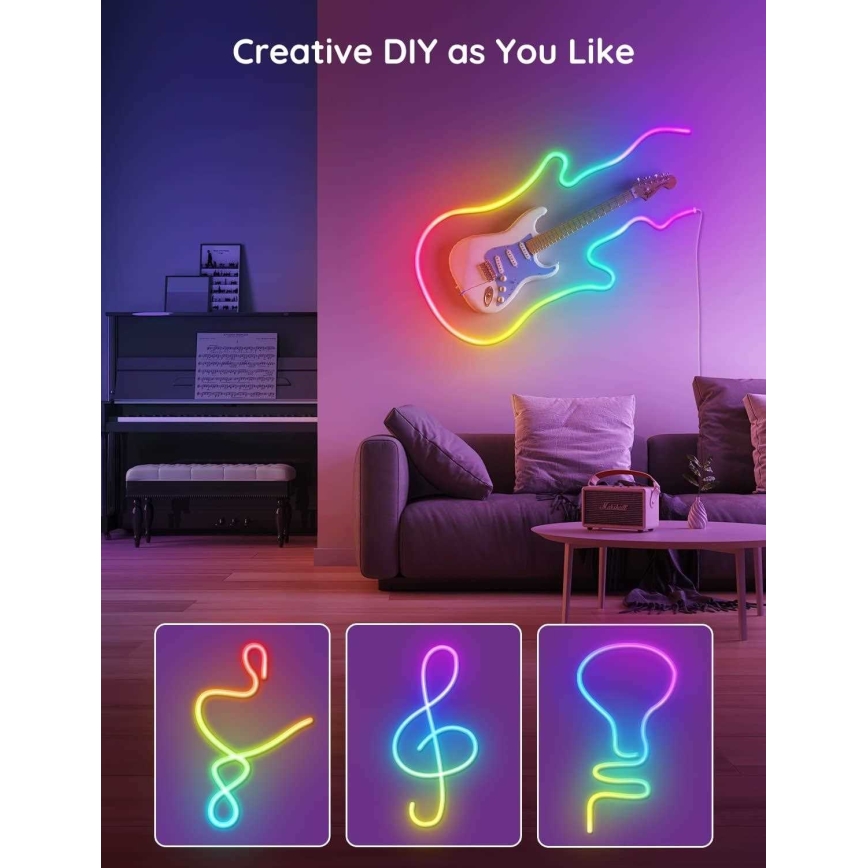 Govee - Neon SMART bøjelig LED strip- RGBIC - 3 m Wi-Fi IP67