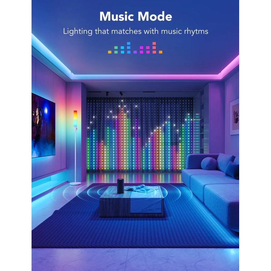 Govee - RGBIC Curtain Belysning 520 LED 1,5x2m Wi-Fi IP65