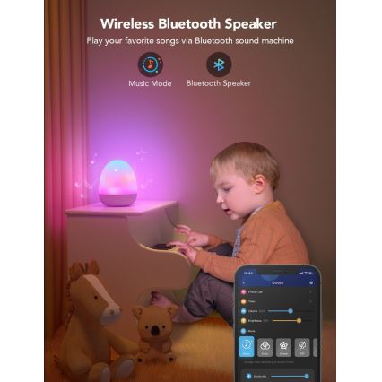 Govee - RGBIC Smart LED natlampe med højttaler og Wi-Fi