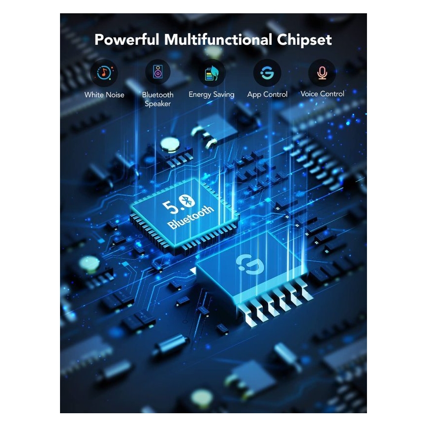 Govee - RGBIC Smart LED natlampe med højttaler og Wi-Fi