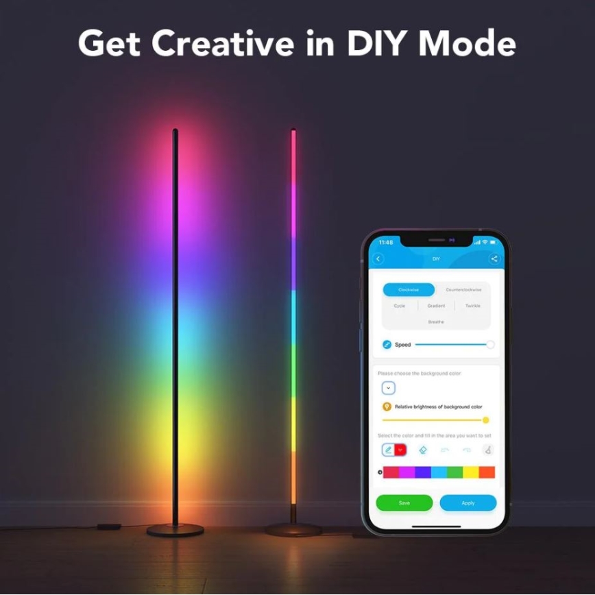 Govee - RGBICW Smart Hjørne Floor Lamp Wi-Fi