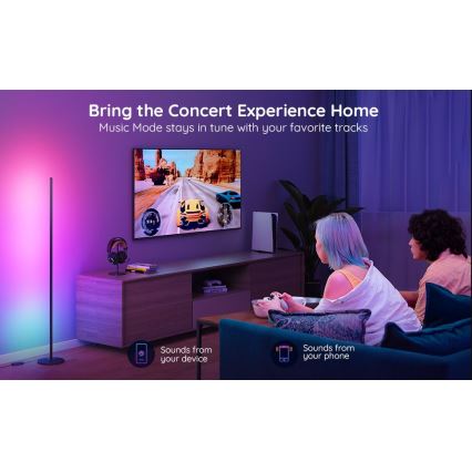 Govee - RGBICW Smart Hjørne Floor Lamp Wi-Fi