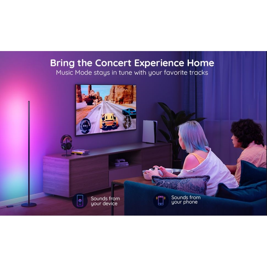 Govee - RGBICW Smart Hjørne Floor Lamp Wi-Fi