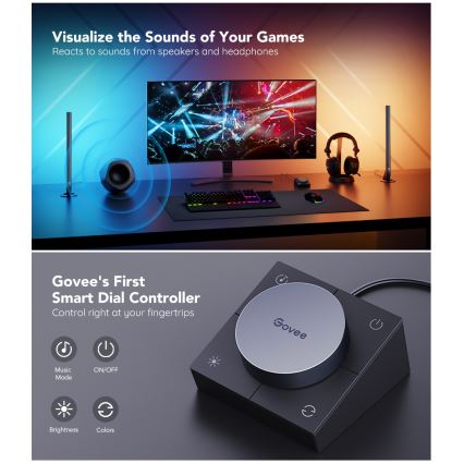 Govee - Smart Gaming WiFi LED-paneler + Smart Dual-controller, hvid, Wi-Fi