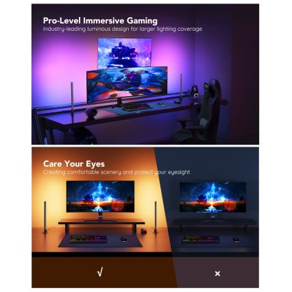 Govee - Smart Gaming WiFi LED-paneler + Smart Dual-controller, hvid, Wi-Fi