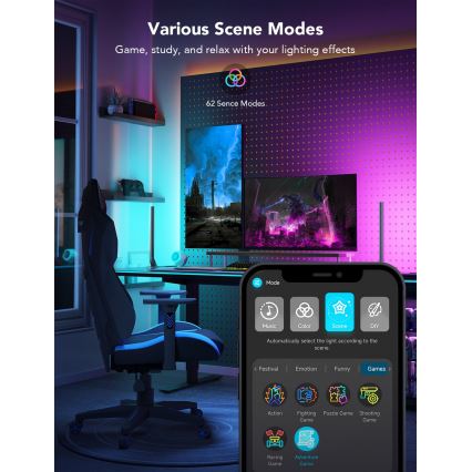 Govee - Smart Gaming WiFi LED-paneler + Smart Dual-controller, hvid, Wi-Fi