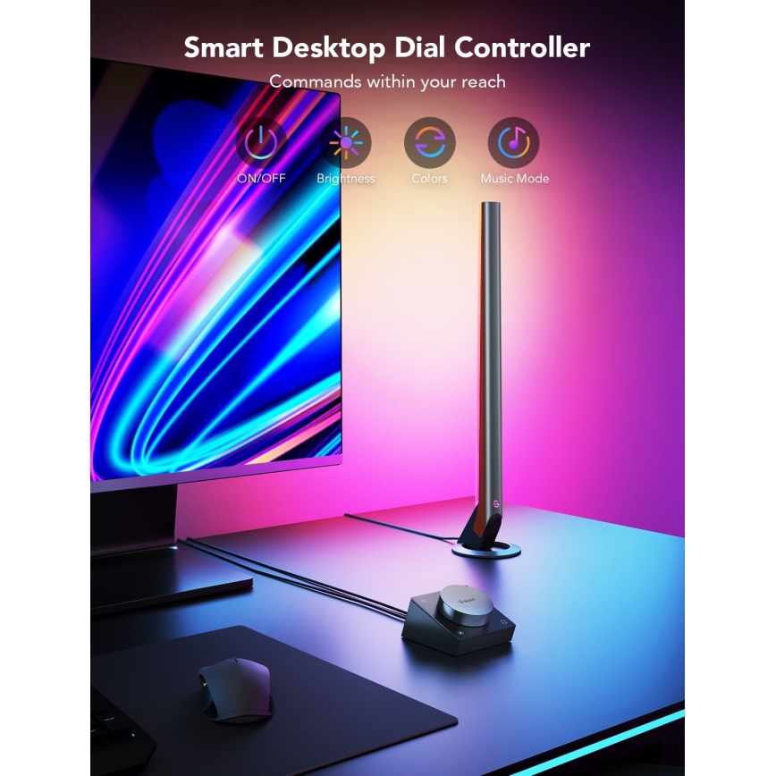 Govee - Smart Gaming WiFi LED-paneler + Smart Dual-controller, hvid, Wi-Fi