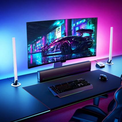 Govee - SÆT 2x Smart Gaming Wi-Fi LED RGBIC paneler + Smart Dual hvid + fjernbetjening