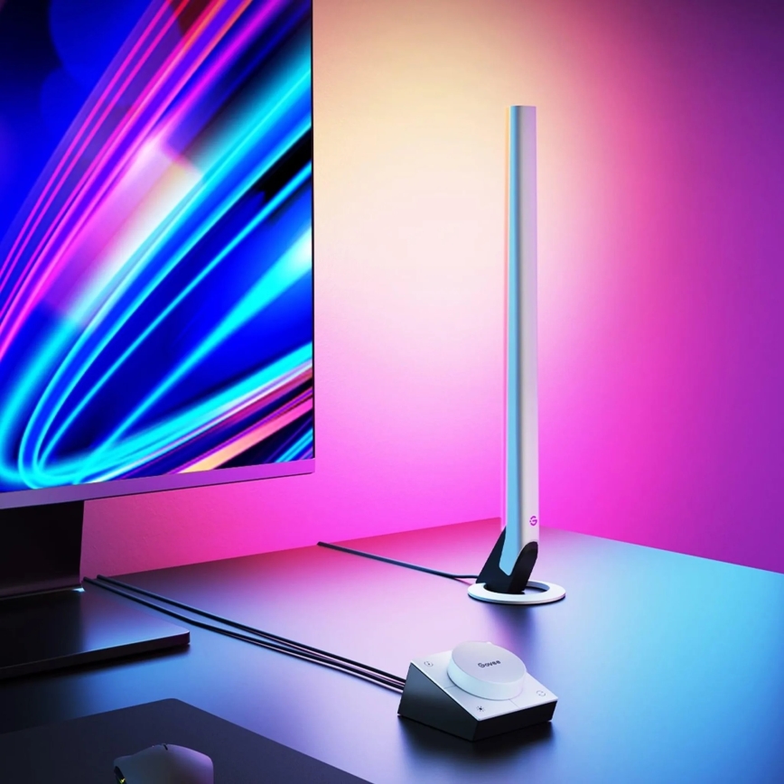 Govee - SÆT 2x Smart Gaming Wi-Fi LED RGBIC paneler + Smart Dual hvid + fjernbetjening