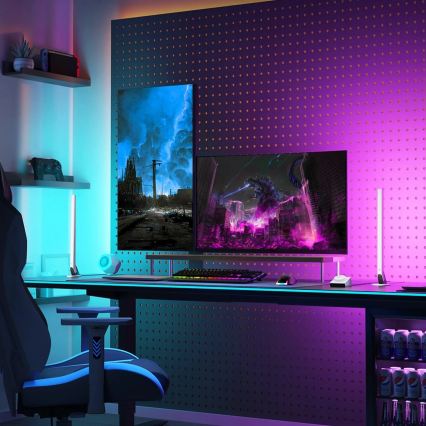 Govee - SÆT 2x Smart Gaming Wi-Fi LED RGBIC paneler + Smart Dual hvid + fjernbetjening
